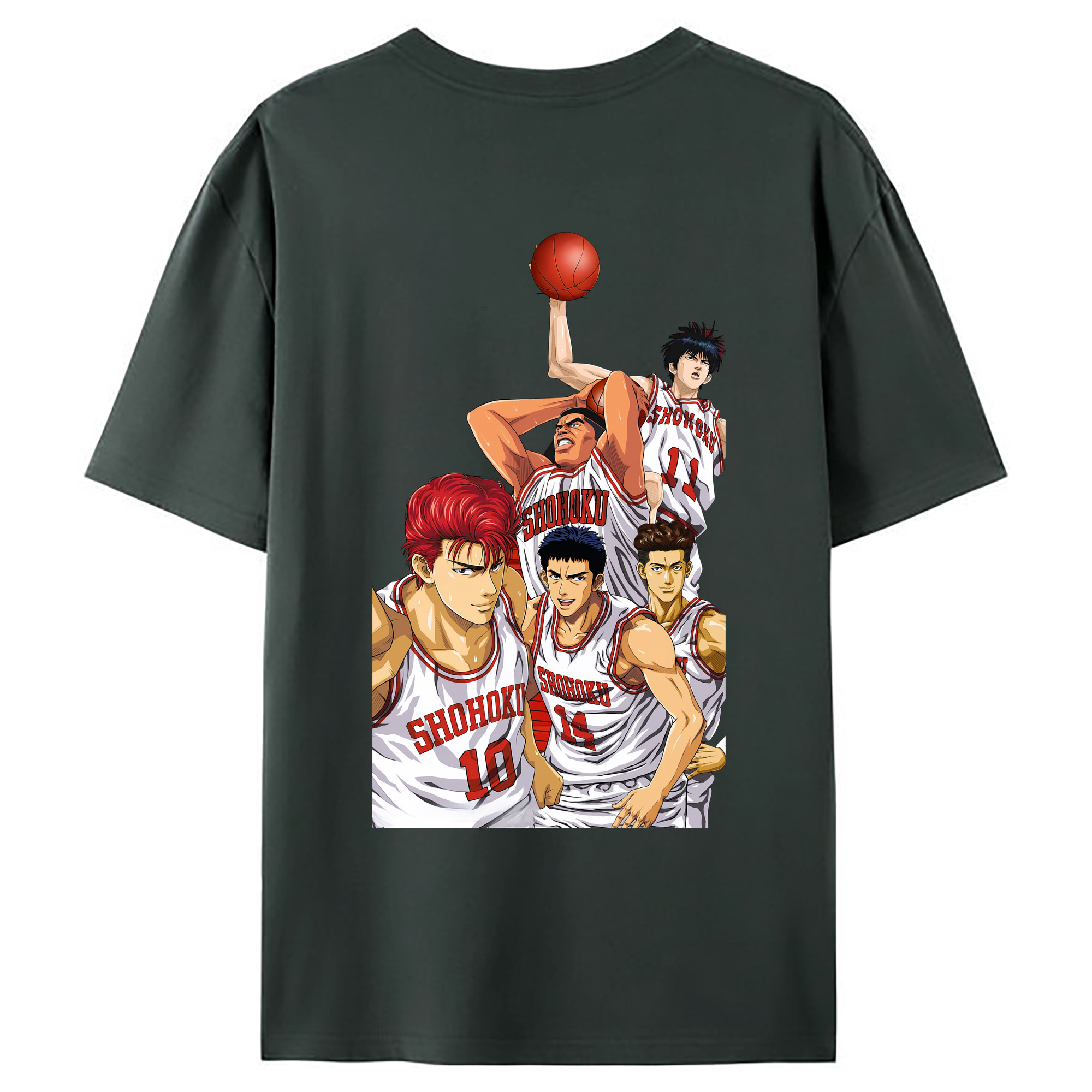 （画像用） SLAM DUNK／スラムダンク 綿100％ メンズ半袖Tシャツ（バックプリント） 通気性